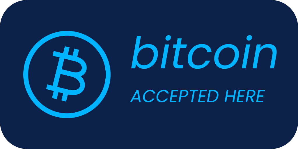 Bitcoin accepted here logo